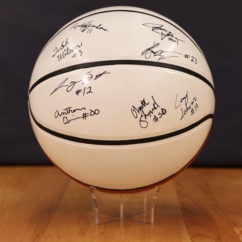 Murray Sporting Goods Autograph Basketball with Stand - Four Panel Signature Ready Display Memorabilia Autographic Basketball Regulation Size 29.5 inches