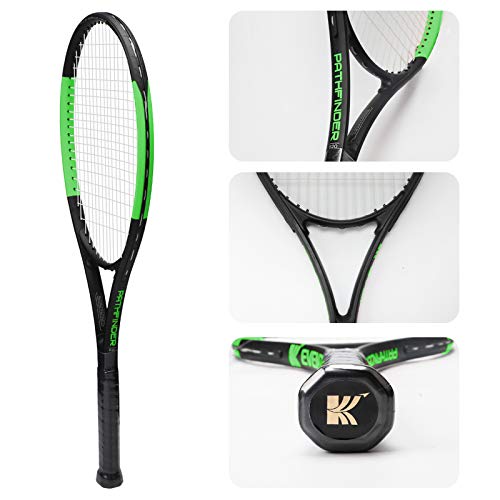 KEVENZ Tennis Racket with Carring Bag,Professional Tennis Racquet for Adults, Light Weight and Shock Proof, Green…