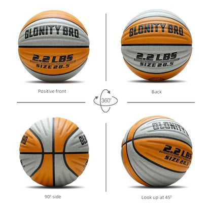 Weighted Basketball Non-Slip 28.5"/29.5", 2.2LBS/3LBS, Outdoor/Indoor Heavy Training Ball, Used to Increase Strength