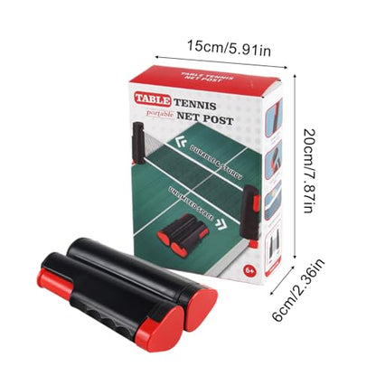 Portable Tennis Net Adjustable Table Tennis Net System - Indoor Outdoor Training Practice Game Replacement Setup Clamps and Posts Lightweight Durable ABS Nylon Mesh for Casual and Competitive Play
