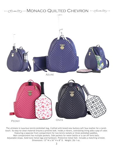 Court Couture Monaco Chevron Peony Tennis/Pickleball Backpack