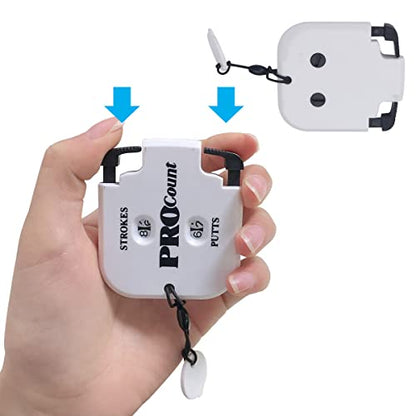 SEACLOUD 2PCS Mini Golf Tally Counter Clicker Turning Technology up to 99 Score Stroke Counter Strike up for Golf Game - style: B2+W2