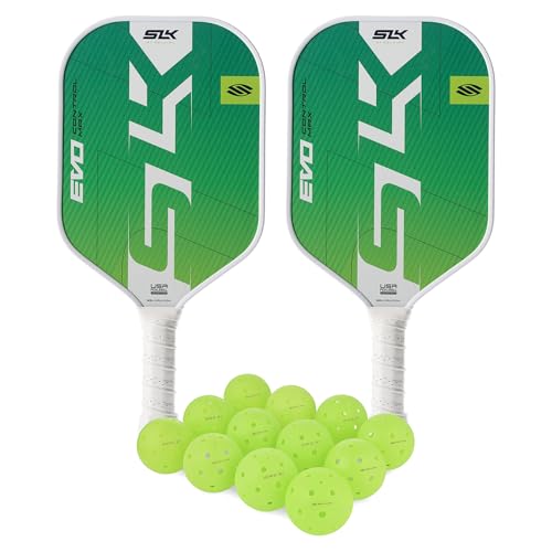 2025 SLK Evo Control MAX Pickleball Paddle Bundle | 2 x Citron Paddles + 12 Pack Pickleballs
