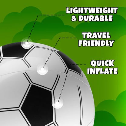 Inflatable Soccer Beach Balls (6 Pack) - 16-Inch Durable PVC Blow Up Beach Balls for Kids, Easy to Inflate, Summer Pool Float, Soccer Party Favors, Sports Theme Decorations, Giveaways & Outdoor Toys - style: 6-Pcs Soccer Beach Balls