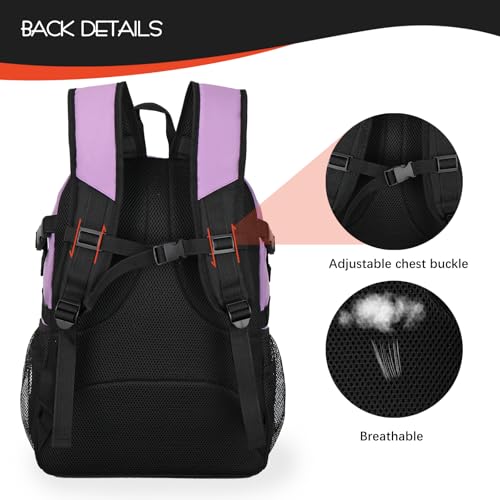 Goloni Basketball Backpack,Large Sports Bag with Ball Compartment & Shoe Compartment,Basketball Bag Fit Volleyball, soccer,Gym - color: Purple