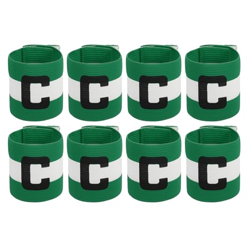 MECCANIXITY Soccer Captain Armband, Captain Arm Bands for Soccer Elastic Captain C Arm Band Sports Captain Armbands for Football Team Training Youth & Adult - color: Green/White