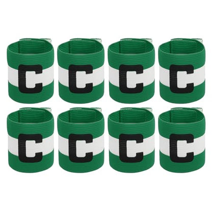 MECCANIXITY Soccer Captain Armband, Captain Arm Bands for Soccer Elastic Captain C Arm Band Sports Captain Armbands for Football Team Training Youth & Adult - color: Green/White