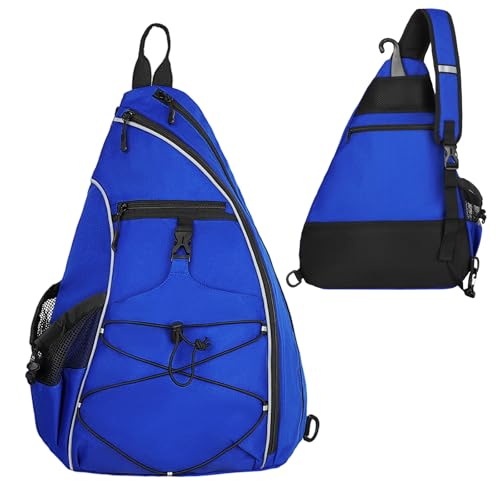 Goloni Pickleball Sling Bag for Men Women, Lightweight Pickleball Backpack with Fence Hook - color: Blue