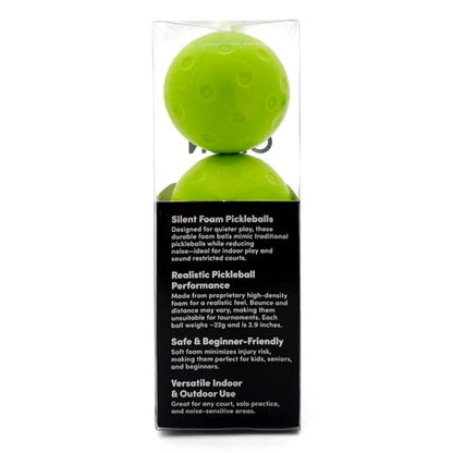 CRBN Pickleball - Quiet Pickleballs – Foam Practice Balls for Silent Play | Realistic Bounce & Feel | Noise-Reducing for HOA, Parks, Indoor & Outdoor Use | Safe for Kids & Wall Drills