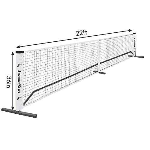 Complete Pickleball net Set for Outdoor, Indoor, Backyard use, Includes Metal Frame, 22 Feet PE net, Paddles, Balls,Carry Bag - color: Black