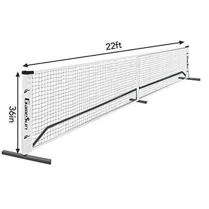 Complete Pickleball net Set for Outdoor, Indoor, Backyard use, Includes Metal Frame, 22 Feet PE net, Paddles, Balls,Carry Bag - color: Black