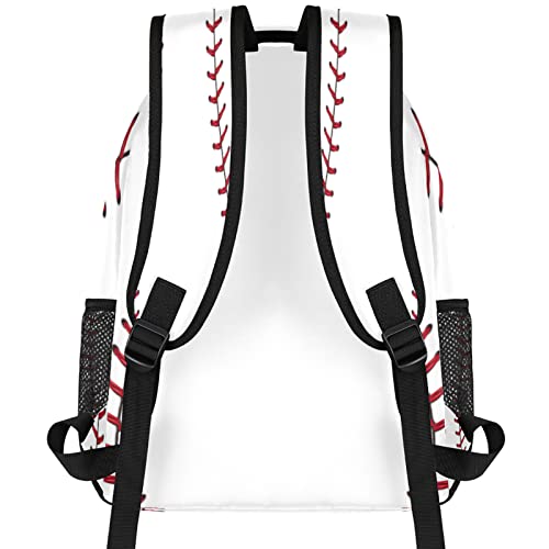 Baseball Ball Print Pattern Large Backpack Rucksack Book Bag Travel Hiking School Bag for Adult Boys Girls