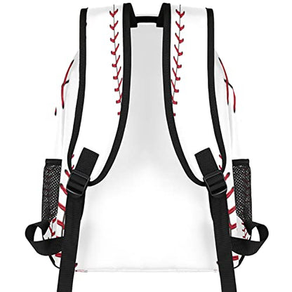 Baseball Ball Print Pattern Large Backpack Rucksack Book Bag Travel Hiking School Bag for Adult Boys Girls