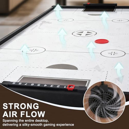4-in-1 Multi Game Table, 54" Combination Game Table Set, Combo Games Table with Air Hockey, Table Tennis, Foosball, Poker Tabletop for Family, Game Room, Teenagers, Adults