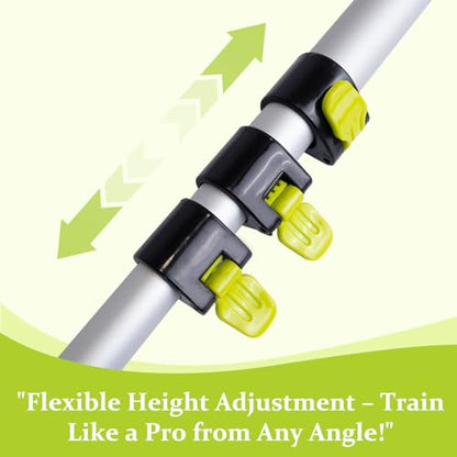 Volleyball Spike Trainer with Adjustable Pole, Volleyball Hitting Trainer with Question Mark Hook,Double Handed-Bead,Hanging Volleyball Training Belt and Volleyball Spike Assist Strap(No Ball)