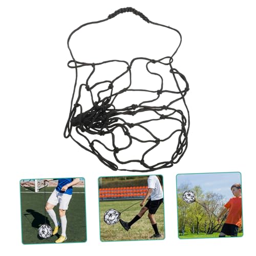 GALPADA Football Juggling Trainer Net Adjustable Soccer Training Equipment for Youth Black Football Kick Throw Practice Aid Easy Storage Portability