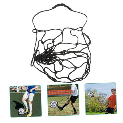 GALPADA Football Juggling Trainer Net Adjustable Soccer Training Equipment for Youth Black Football Kick Throw Practice Aid Easy Storage Portability