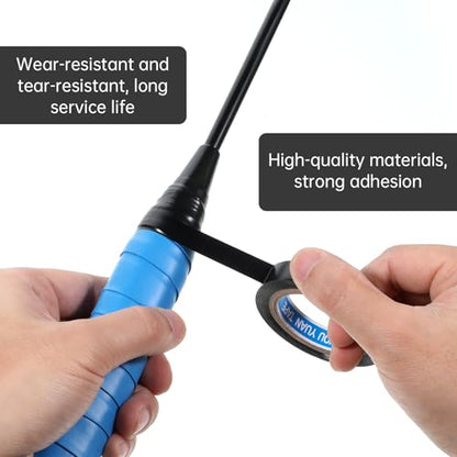EupHHonycs 2Pcs Grip Finishing Tape Tennis Racket PVC Racquet Finishing 0.4Inch ×10.93 Yards Badminton Racquet Grip Racket Wrap Tape for Tennis Badminton