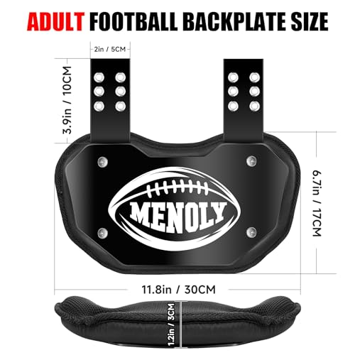 MENOLY Football Backplate, Professional Football Back Plates for Youth Adult with Hard Shell Lower Back Protector for High-Impact Protection, Rear Protector