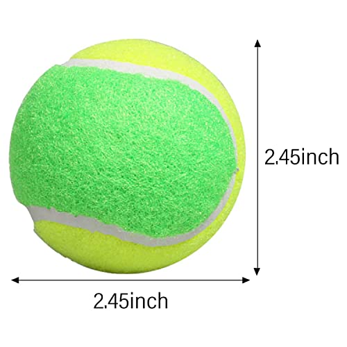 URBEST Tennis Ball 12 Packs Training Tennis Balls Practice Balls for Novice Player, Pet Dog Playing Balls with Mesh Carry Bag - color: Yellow-green