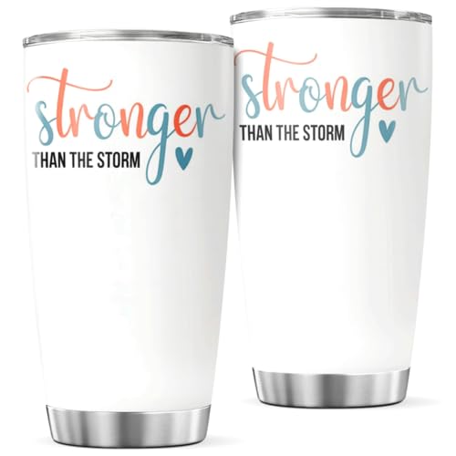 CUBICER Stronger Than The Storm Inspirational Quote 20 Oz Stainless Steel Tumbler For Women Motivational Gift Travel Mug Coffee Iced Drink Hot Cool Heat Tea Bottle Outdoor Insulated - color: Motivational Quote D0
