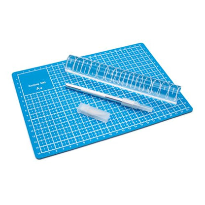 Table Tennis Racket DIY Tools Kit Table Tennis Rubber Cutting Knife Set Acrylic Roller Cutting Mat 5PCS Spare Blades