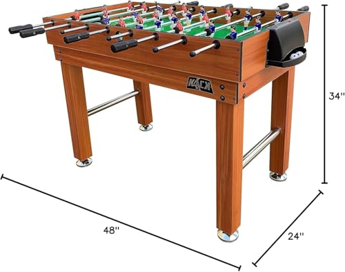 KICK Hexad 48" 6-in-1 Multi Game Table – Foosball, Billiards/Pool, Glide Hockey, Ping Pong, Mini-Shuffleboard & Mini-Bowling - color: Brown