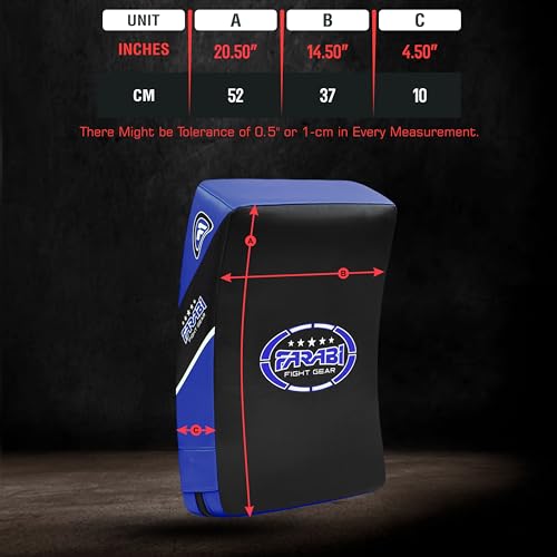 Farabi Sports Kick Shield 20.5 inches Large Curved Muay Thai Kicking Shield Strike Pad MMA Punching Foot Target Boxing Training Kick Pad Martial Arts Karate Taekwondo Kick Pad X 1 Unit - color: Blue Black