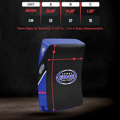 Farabi Sports Kick Shield 20.5 inches Large Curved Muay Thai Kicking Shield Strike Pad MMA Punching Foot Target Boxing Training Kick Pad Martial Arts Karate Taekwondo Kick Pad X 1 Unit - color: Blue Black