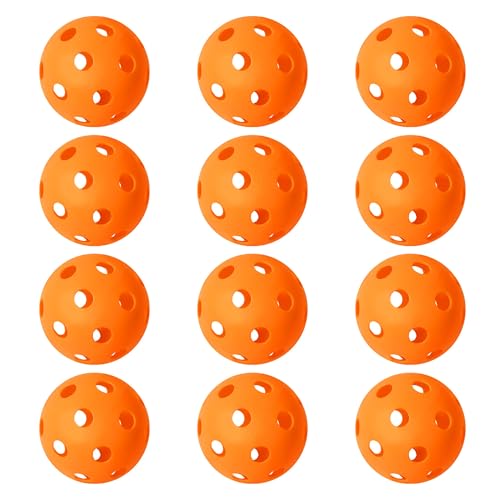 GSE Games & Sports Expert Practice Baseballs, Plastic Baseballs Training, Hollow Airflow Softballs for Pitching, Batting, Catching for All Skill Levels (Several Styles Available) - color: Orange, style: 12-PACK