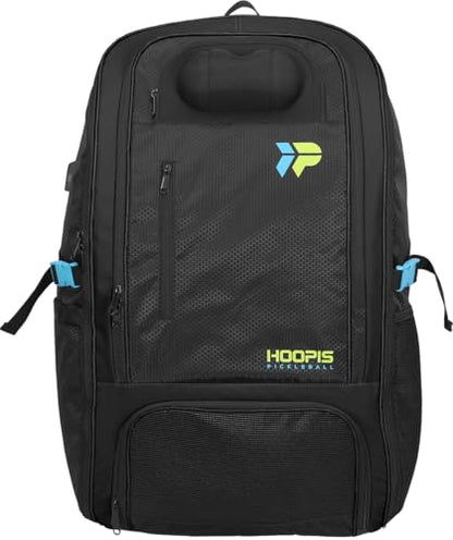 Hoopis Extra-Large Pickleball Travel Backpack – Carry-On Size Tournament Bag – Fits 4–6+ Paddles – Oversized Gear Bag with Shoe Compartment – NOT a Standard Backpack