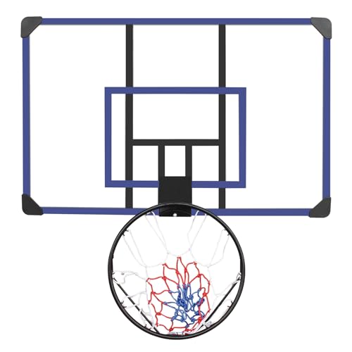 Wall-Mounted Basketball Hoop, 45 "x 29" shatterproof Back, Folding, Durable Hoop and All-Weather net for Indoor and Outdoor use