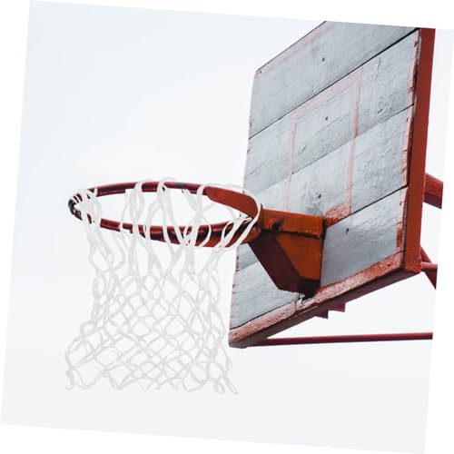 SUPVOX Nylon Basketball Net Replacement Weather Heavy Duty Design Fits Standard Rims for Indoor and Outdoor Courts and Easy to Install White