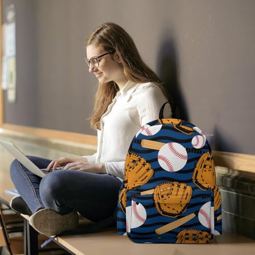 Baseball Glove Bat Ball Travel Backpack Lightweight with Multi Compartment Laptop Bagpack for Women Men Hiking Work