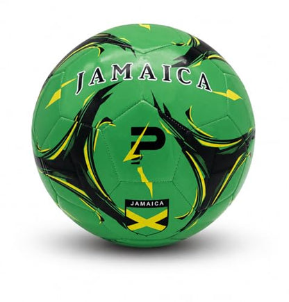 Elite Edition Soccer Ball - Training Soccer Ball – Durable TPU Outdoor Ball – Country Design (USA, Argentina, Brasil, Mexico, Portugal & More) - size: 5, style: JAMAICA