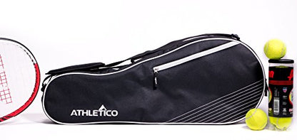 Athletico Tennis Bag and Racketball Bag - Tennis Bags for Women and Men to Hold Tennis Racket, Racquetball Racket, Pickleball Paddles and Other Equipment or Gear - color: Black