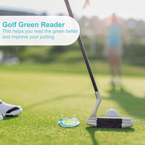1 Pack 360° Triple Line Golf Ball Marker，Golf Ball Line Marker Tool，Golf Ball Marker Stencil，Alignment Ball Marker，Golf Accessories - color: Golf green readers (Green)