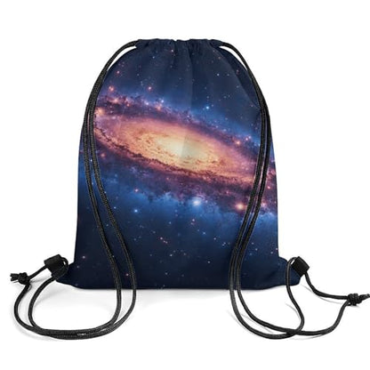Theft Proof Drawstring Bag Water Resistant Cinch Sack Gym Sport Backpack for Travel Camping, Space Galaxy Bags - color: Picture (1010)