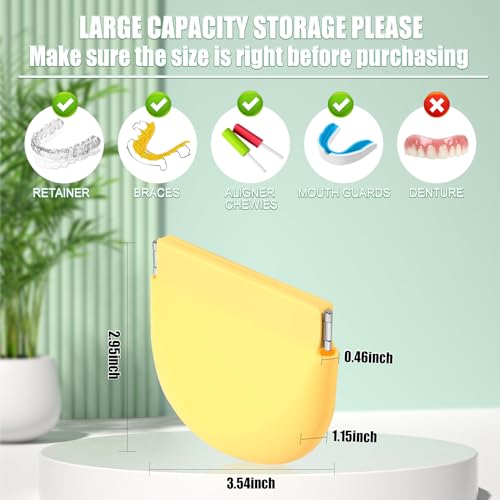 Silicone Retainer Case Partial Denture Case, Cute Mouth Guard Case Night Guard Case with Vent Holes, Slim Aligner Case Retainer Holder Case - Orange - color: Orange