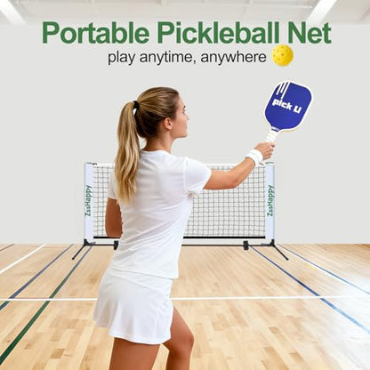 6FT White Mini Pickleball Net, Portable Quick Setup Practice Net for Indoor Outdoor Driveway Dink Shots
