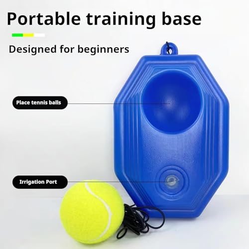 Tennis Practice Rebounder, Tennis Trainer Rebound Ball with 2 String Balls, Portable Tennis Ball Practice Rebounder for Adults or Kids Beginners