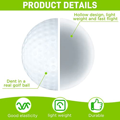 Yunsailing 200 Pcs Plastic Practice Golf Balls Limited Flight Training Golf Balls with 2 Mesh Bags for Indoor Outdoor Backyard Driving Range(White)