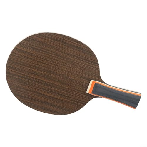 Table Tennis Paddle Blade 5 Ply Ebony Long Handle for PING Pong Racket Bottom Plate Black Yellow