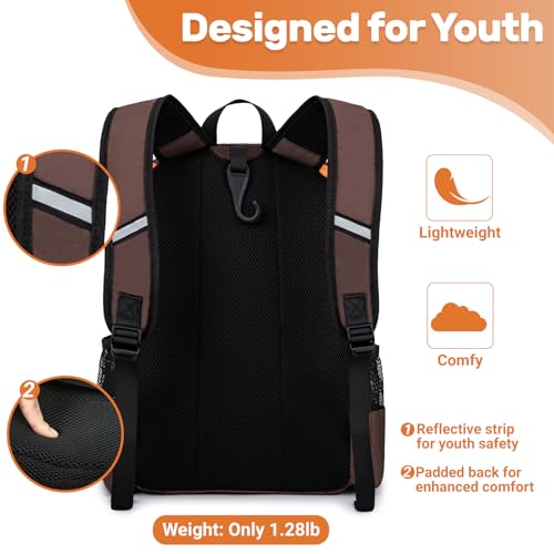 KAVIGOR Youth Baseball Bag, Softball Bag for Girls & Boys, Kids Tball Backpack with Shoes Compartment - color: Orange