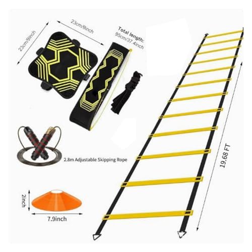 Qianly Football Footwork Training Gear Portable Soccer Training Equipment Set Speed Ladder and Cone Set for Children