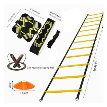 Football Footwork Training Gear Portable Soccer Training Equipment Set Speed Ladder and Cone Kit for Athletes, Kids