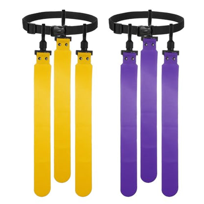 Flag Football Set, Adjustable Flag Football Belt with 1 Belt and 3 Flags Easy Tear Away - color: Yellow/Purple