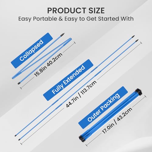 FINGER TEN Golf Alignment Sticks Rods Swing Trainer Tools 43 Inch 2 Or 3 Pack, Fits in Golf Bag Tour Stickers Practice Training Aid - color: 2 Pack Navy