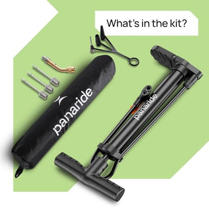 Bike Pump Floor, Advanced Bike Tire Inflator, Bicycle Hand Air Pump with Dual Presta and Schrader Valves, Handheld Pump, Suitable for Road and Mountain Bikes, Baby Stroller, Balls - style: Portable