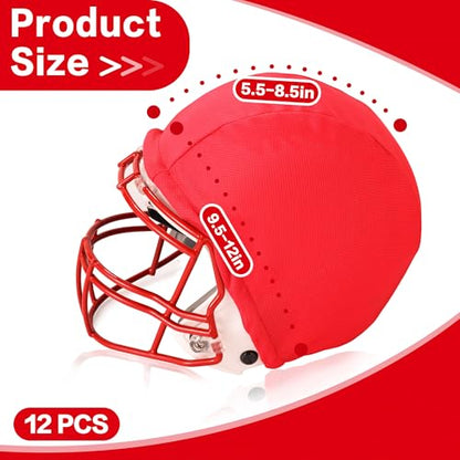 Football Helmet Covers Scrimmage Caps-Perfect for Football, Hockey, and Lacrosse Practice Sessions.The Fabric is Elastic& Bright Colors for Team Identification - color: Red-12pcs